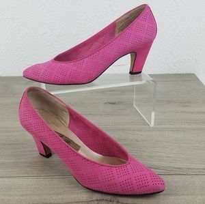 Amalfi pink suede heels